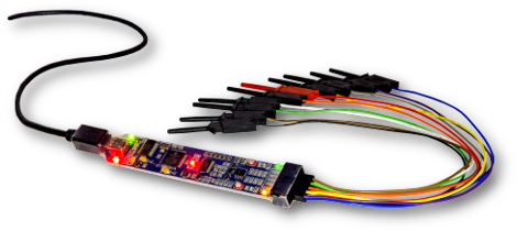 The BitScope Micro comes bundled with ten signal clips and a USB cable.