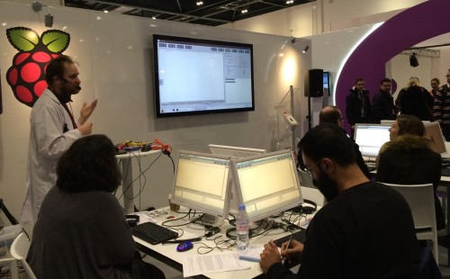 Dr Sam Aaron, creator of Sonic Pi, showing people how to create beautiful music with code
