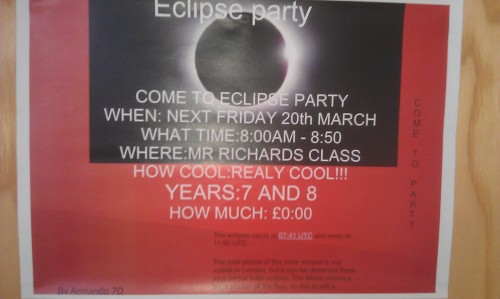 School eclipse party