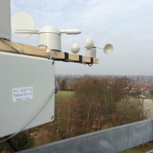 Weather station prototype on National STEM Centre roof