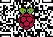 QR code with Raspberry Pi logo