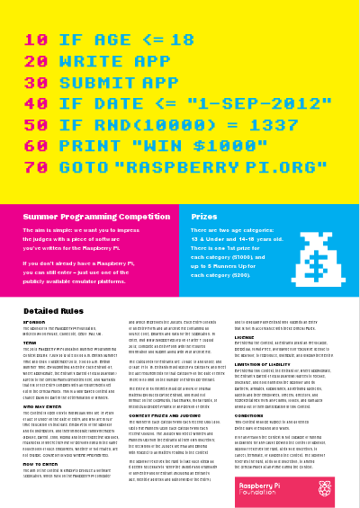 Summer Code Contest poster