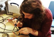 Steph learns to solder