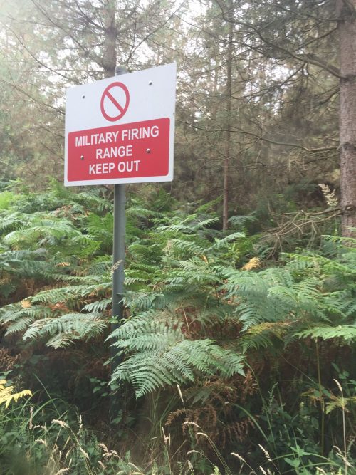 RAF firing range sign