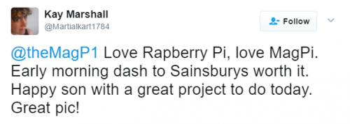 Screenshot of tweet about AIY kit