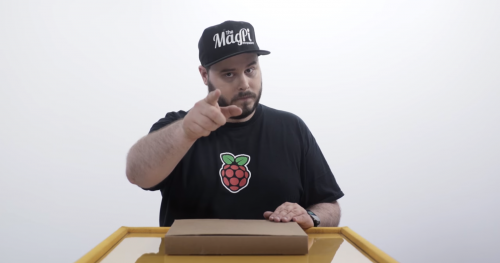 Image of Rob with the free AIY kit