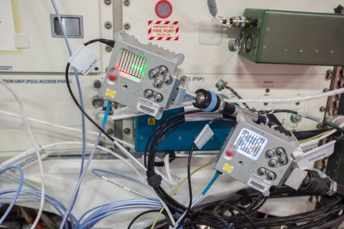 Astro Pi units on the ISS photographed by Thomas Pesquet