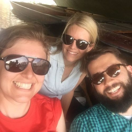 Alex, Matt, and Courtney in a punt on the Cam