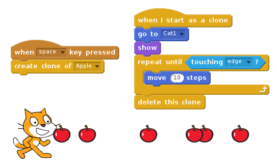 Cloning sprites with Scratch 2.0