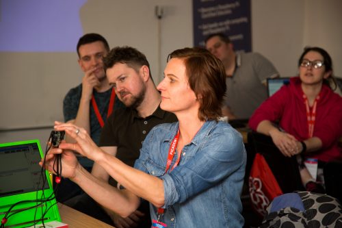 A group of people learning about digital making - Royal Society After the Reboot