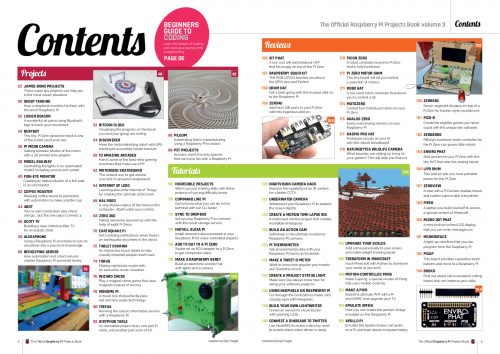 Table of contents of The Official Projects Book volume 3