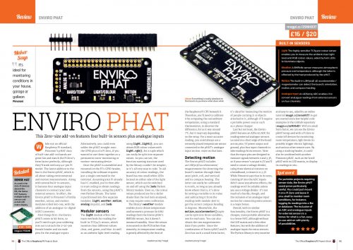 A review of the Pimoroni Enviro pHAT in The Official Projects Book volume 3