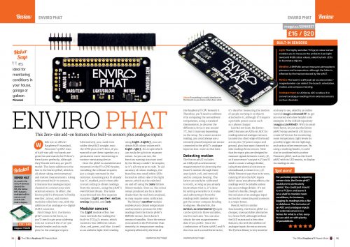 Raspberry Pi Projects Book Volume 3 The MagPi Magazine A review of the Pimoroni Enviro pHAT in The Official Projects Book volume 3