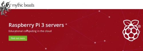 Screenshot of the mythic beasts Raspberry Pi 3 server service website