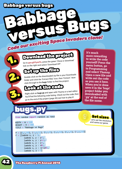 babbage versus bugs Raspberry Pi annual
