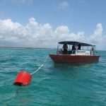 boat anchored at buoy