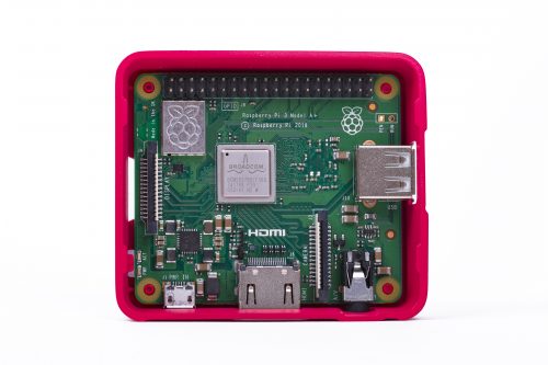 Raspberry Pi 3 Model A+ in case without lid