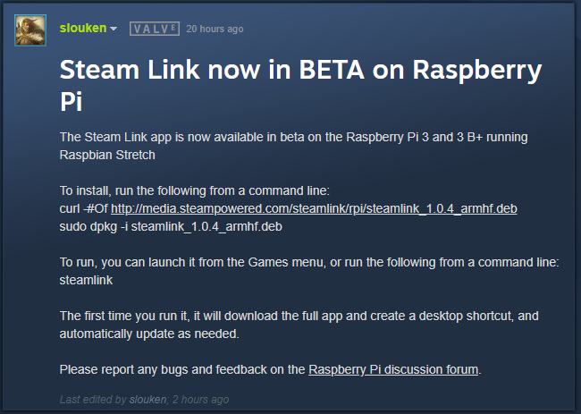 steam link for raspberry pi steam link for raspberry pi