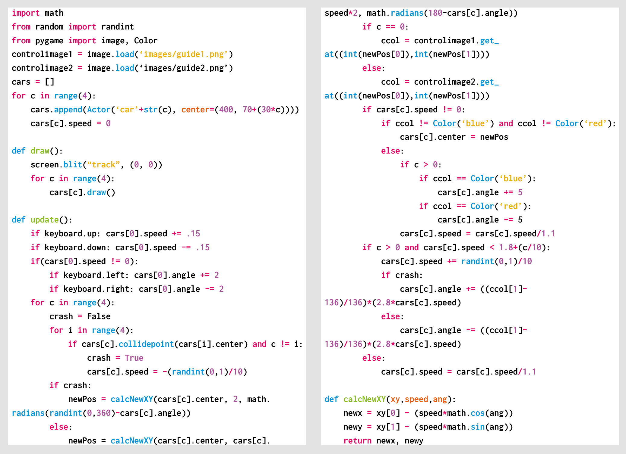 car race strategy board game in python with source code