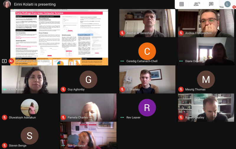 Screengrab from the Cambridge Computing Education Research Symposium 2020 online event