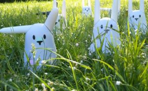 Nabaztag bunnies in long green grass