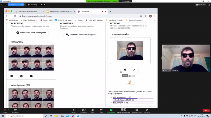 Screenshot of a demo of Juan David Rodríguez Garcia's LearningML tool