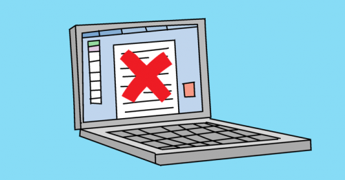 Illustration of a laptop that has locked itself because the wrong password was entered