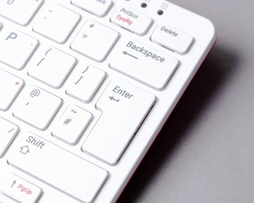 Close-up photo of UK keyboard Enter key