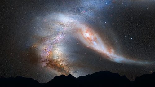 Photograph of the Andromeda galaxy as seen from Earth