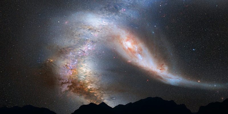 Photograph of the Andromeda galaxy as seen from Earth
