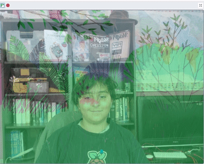 A clip of a person holding themselves still to grow a digital tree