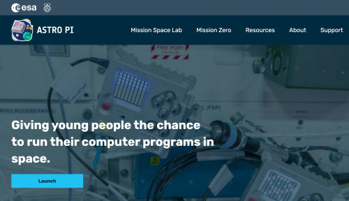 screenshot of Astro Pi home page