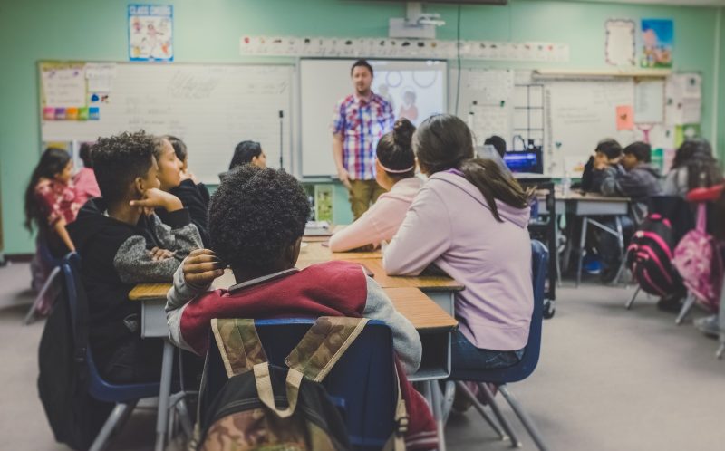 A classroom of students in North America