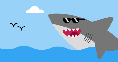 Illustration of a shark with sunglasses