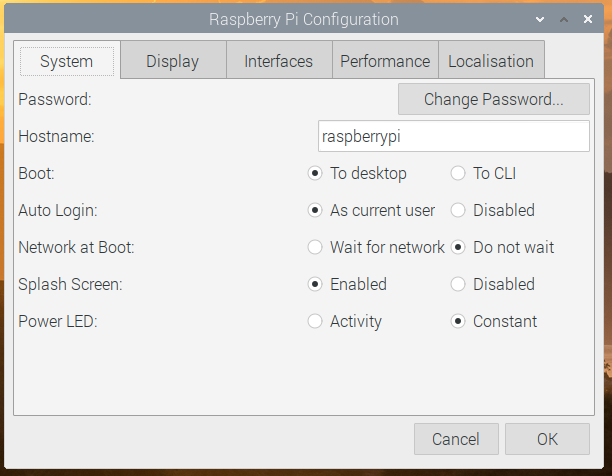 LED control in Raspberry Pi Configuration