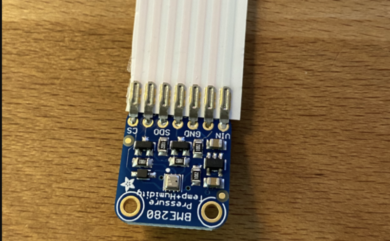 The protoboard for the BME280 has 7 solder points, but the cable has 8 connectors