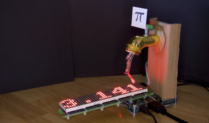 An animation of three LEDs creates the illusion of digits flowing from the tap