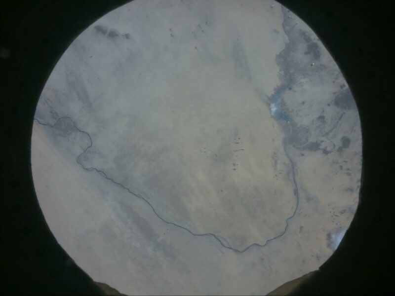 נהר הנילוס בסודן שמוצג מהחלל על ידי מחשב אסטרו פי בתחנת החלל הבינלאומית