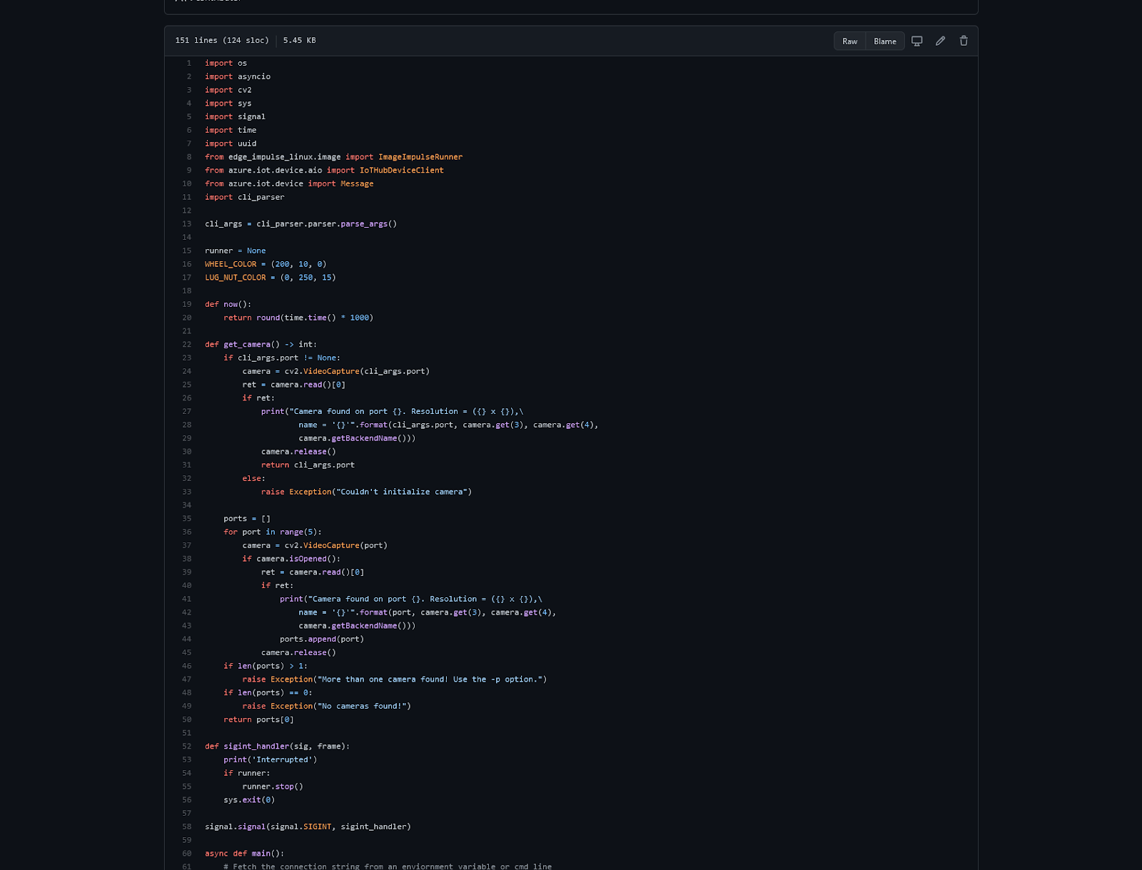 Edge Impulse Machine Learning screengrab