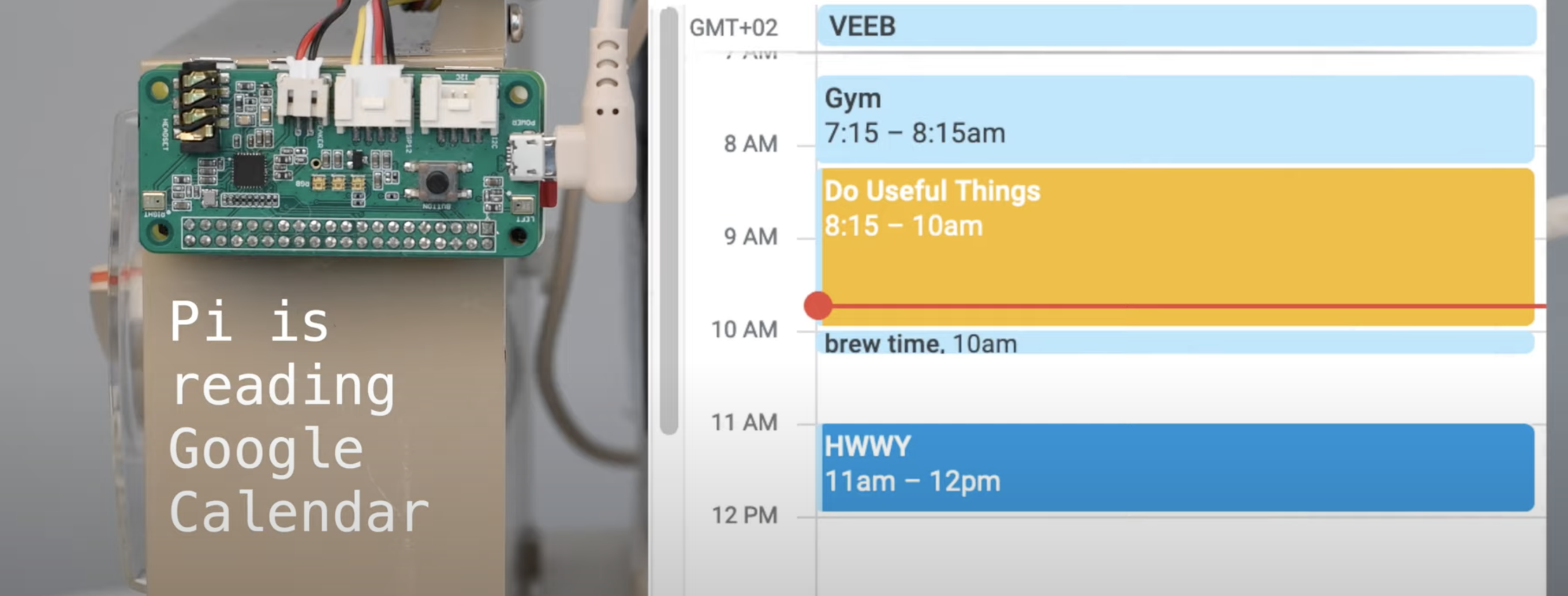 teasmade working with google calendar