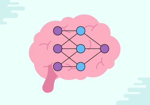 drawing of a small machine learning neural network.