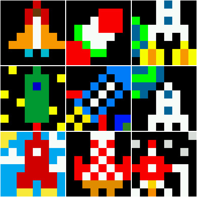 Pixel art from Astro Pi Mission Zero participants.