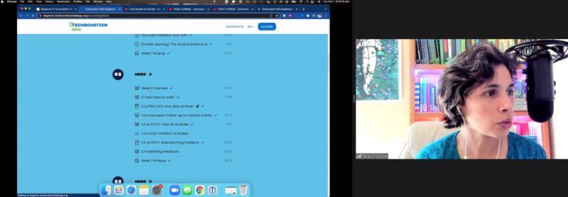 Tara Chklovski describes the Technovation Challenge in an online seminar.