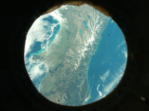 Part of the South Island (Te Waipounamu) of New Zealand (Aotearoa), photographed from the International Space Station using an Astro Pi unit.