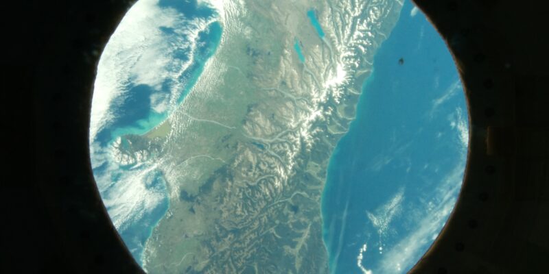 Aotearoa New Zealand photographed from the International Space Station using an Astro Pi unit.