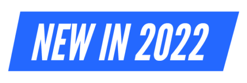 White text on blue background saying New in 2022.