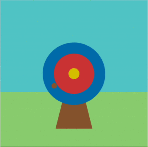 Animation coded in Python of an archery target disk.