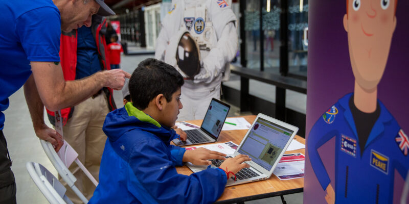 A young person takes part in Astro Pi Mission Zero.