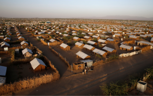 An aerial view of living spaces in Kakuma refugee camp.