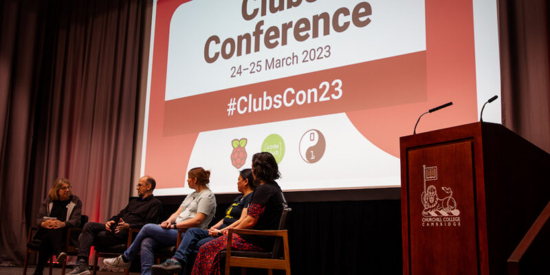 A panel discussion on stage at the Clubs Conference.